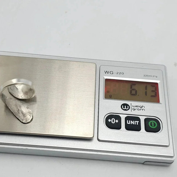 Vintage Navajo Sterling Silver Blue Turquoise Red Coral Inlay Wrap 9.5 Ring - Picture 6 of 6